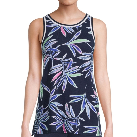 Secret Treasures Dark Navy Tropical Tank - Picture 1 of 4